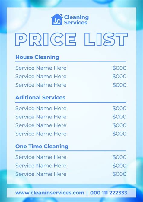 Services and prices 